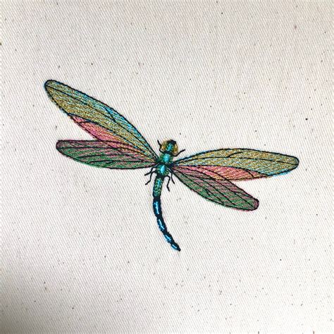 Dragonfly embroidery - Machine Embroidery File design - 4 x 4 inch hoop - Rainbow Dragonfly ...