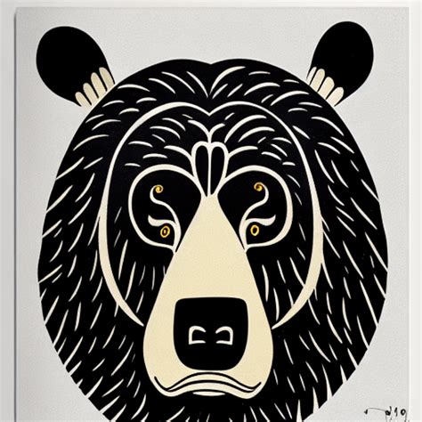 Bear in Bernard Buffet Style · Creative Fabrica