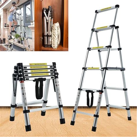 Bowoshen 5+6 Steps Aluminium Step Ladder with Handrail, 1.7M - 2.0M ...