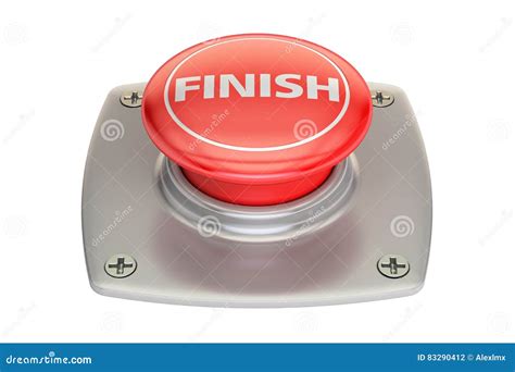 Finish red button, 3D stock illustration. Illustration of isolated ...