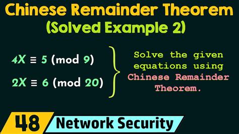 The Chinese Remainder Theorem (Solved Example 2) - YouTube