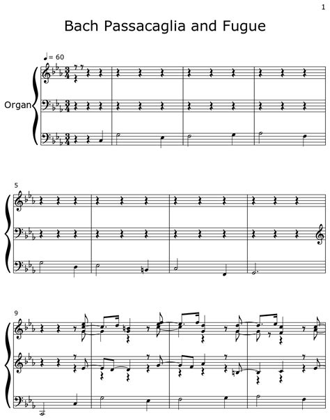 Bach Passacaglia and Fugue - Sheet music for Organ