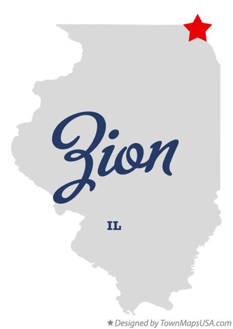 Map of Zion, IL, Illinois