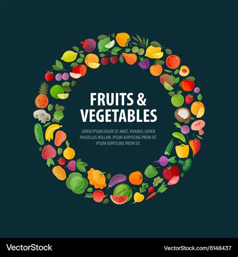 Fruits and vegetables logo design template Vector Image