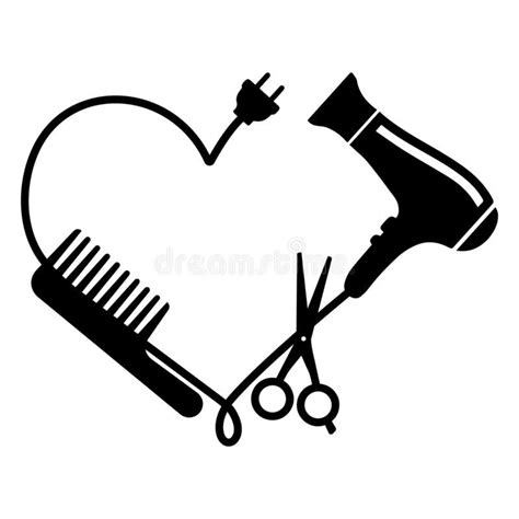 Hairdresser logo vector: comb, hair dryer and scissors. Vector illustration isol #Sponsored , # ...