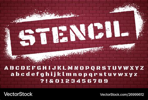 Stencil font graffiti spray painted alphabet Vector Image