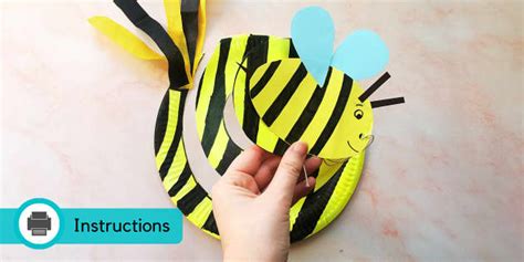 Paper Plate Bee Spiral Craft | Minibeast Activities - Twinkl