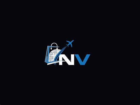 Initial Global Nv Logo Letter, Creative NV Travel Logo Icon Vector ...