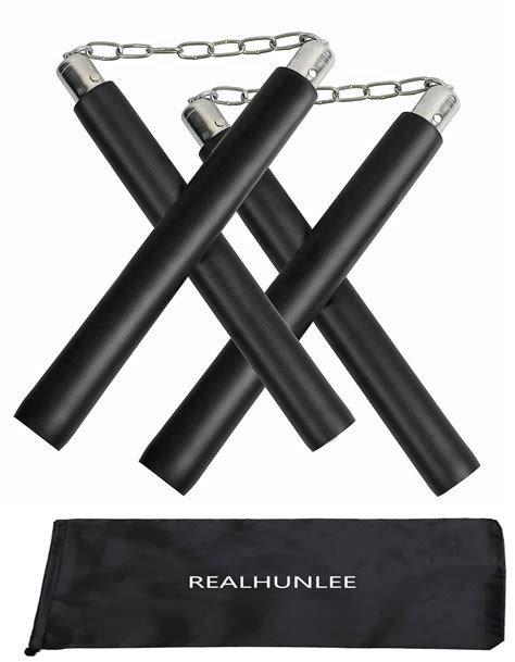 REALHUNLEE Nunchucks Safe Foam Rubber Training Nunchucks Nunchakus for Children Kids & Adults ...