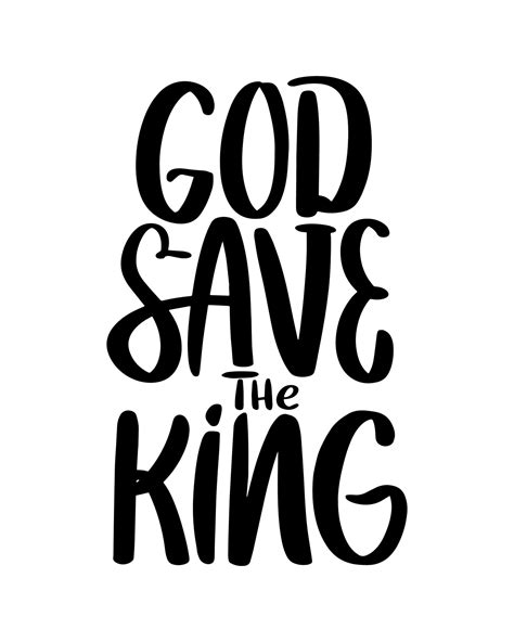 God save the king hanwritten text. Lettering vector design quote for poster, t shirt, sticker ...