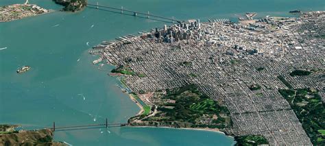 Satellite Bird's Eye View of San Francisco - Vivid Maps