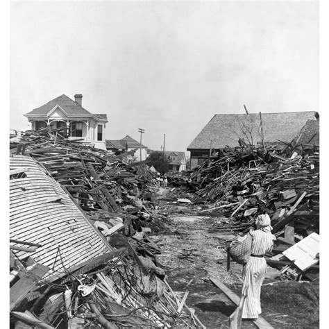 Galveston Hurricane, 1900. /Na Path Through The Debris, Following The ...