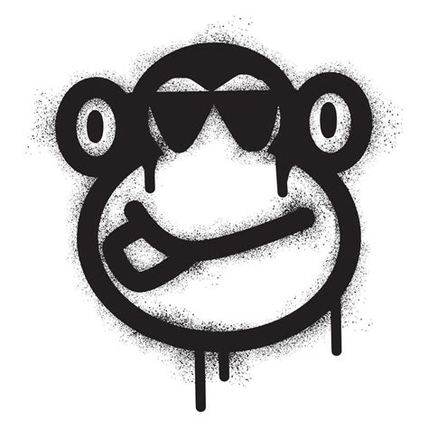 Graffiti monkey icon with black spray paint 21393136 Vector Art at Vecteezy