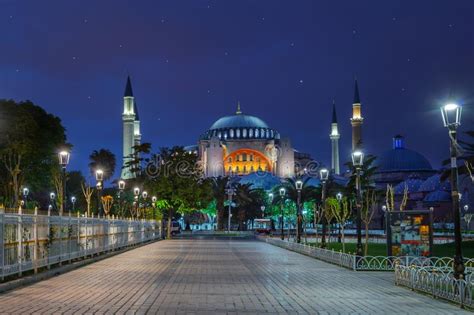 Pavement in Front of the Blue Mosque at Night Stock Image - Image of ...