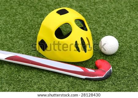 Field Hockey Equipment On Green Grass Stock Photo 28128430 : Shutterstock