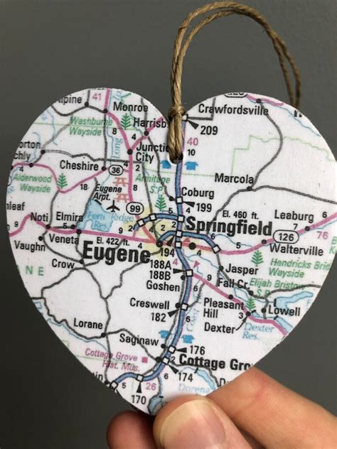 Eugene Map Heart Ornament Eugene OR Ornament Eugene Oregon - Etsy