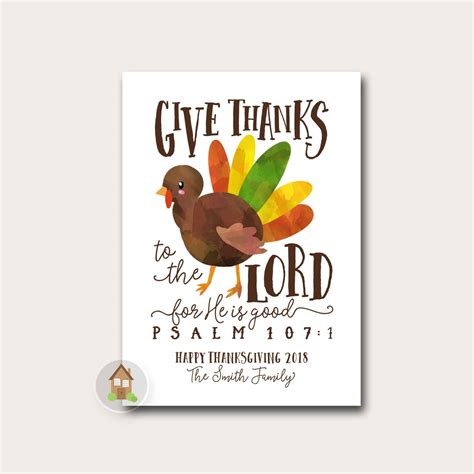 Religious Thanksgiving Card Printable Personalized - Etsy