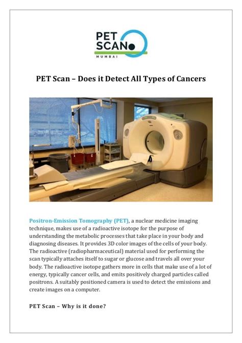 Pet scan Does it detect all types of cancers