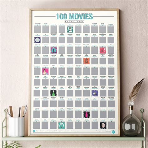 100 Movies Scratch Bucket List Poster By Gift Republic