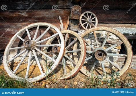 Old wagon wheels stock photo. Image of obsolete, history - 43892302