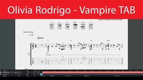 Olivia Rodrigo - Vampire Guitar Chords With TAB - YouTube