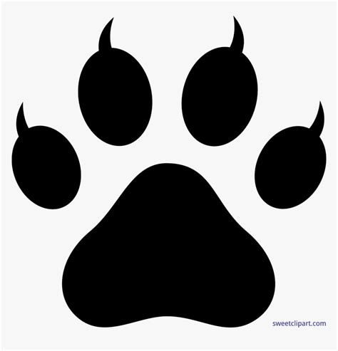 Pawprint Clipart Cat - Cat Paw Print With Claws, HD Png Download , Transparent Png Image - PNGitem