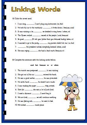 Linking Words Revision Worksheet | Linking words, Connecting words ...