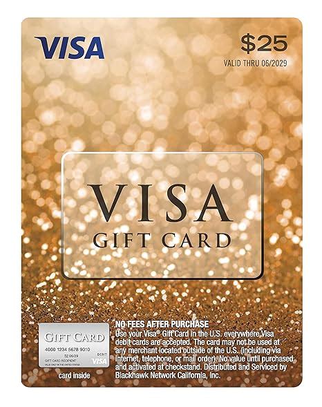 Amazon.com: $25 Visa Gift Card (plus $3.95 Purchase Fee) : Gift Cards