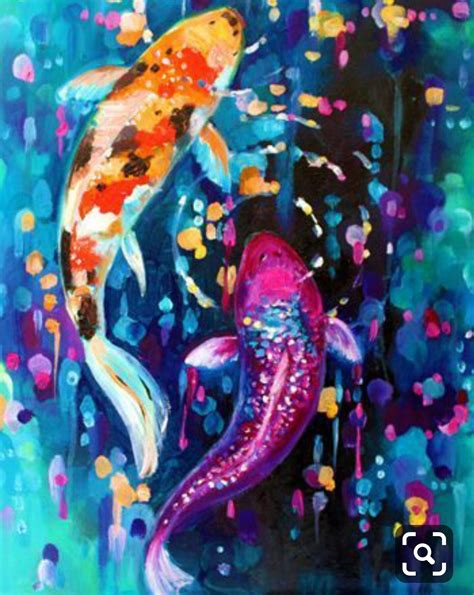 Colorful Fish Painting | Koi art, Koi painting, Painting