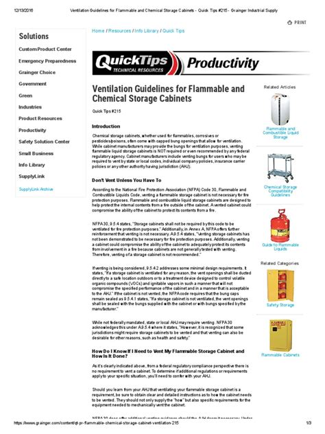 Ventilation Guidelines for Flammable and Chemical Storage Cabinets ...