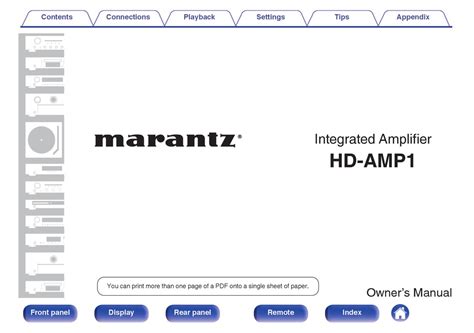 MARANTZ HD-AMP1 OWNER'S MANUAL Pdf Download | ManualsLib