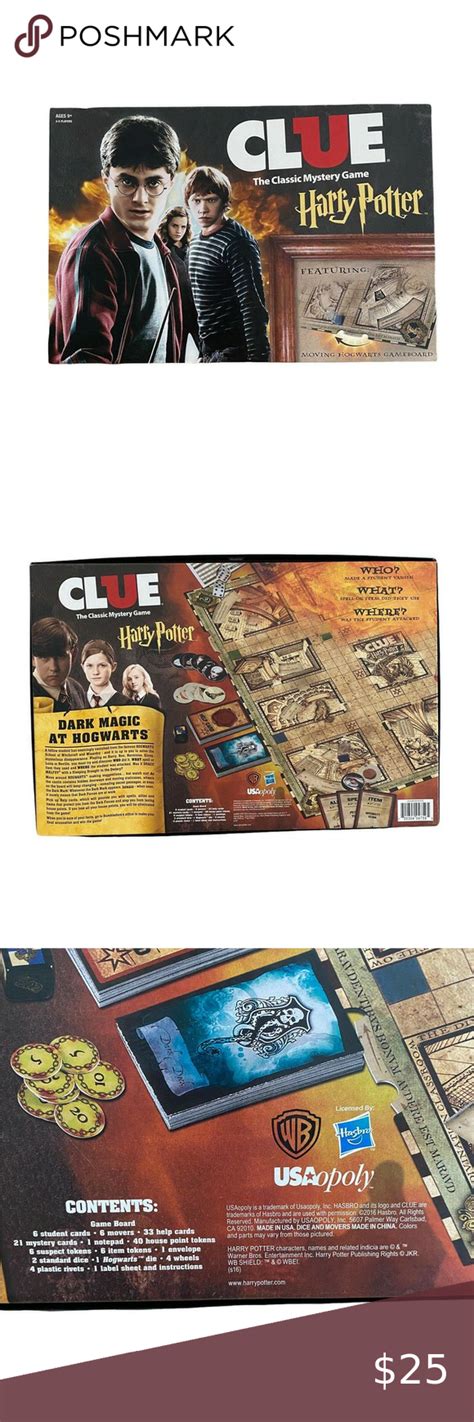 Clue Harry Potter Edition Hasbro 100% Complete Board Game Family Fun ...