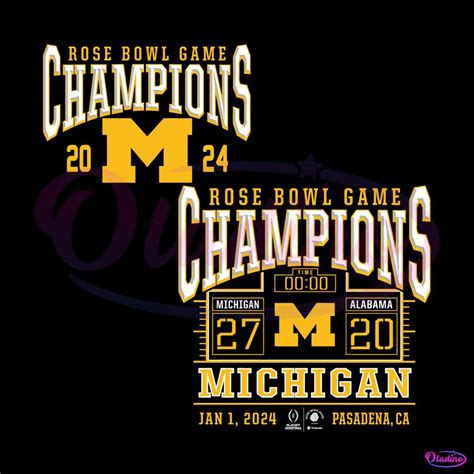 Michigan Wolverines Rose Bowl Game Champions SVG » Oladino