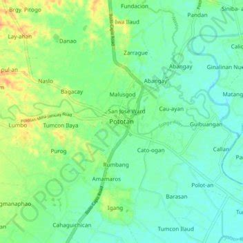 Pototan topographic map, elevation, terrain