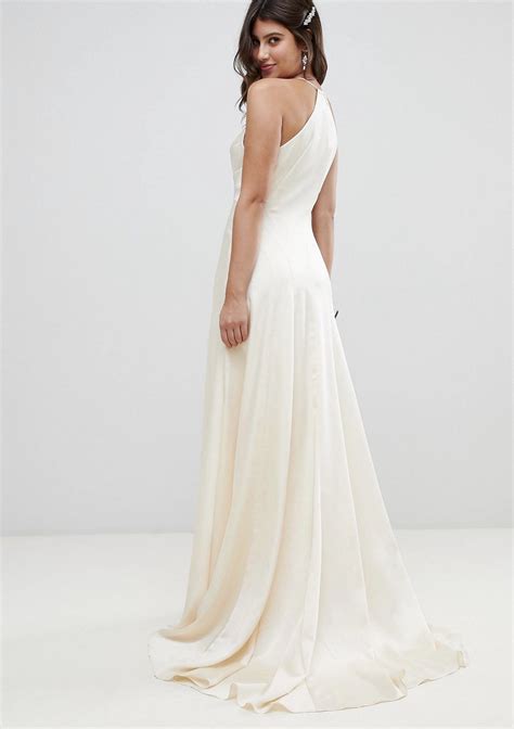 ASOS Bridal Satin Panelled Wedding Dress with Fish Tail New Wedding Dress Save 37% - Stillwhite