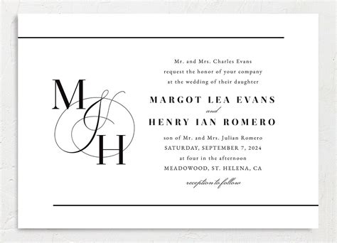 Classic Monogram Wedding Invitations