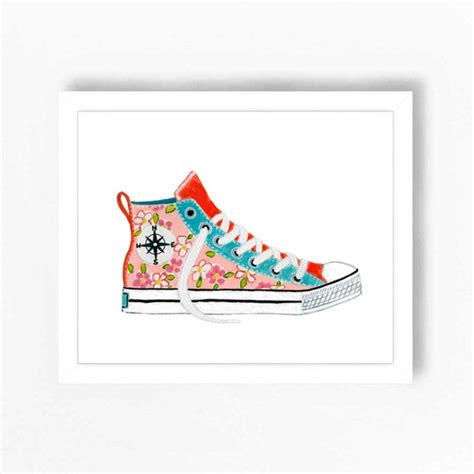 Sneaker Shoe Art Print Shoes Wall Decor Tween Teen Girls Room - Etsy