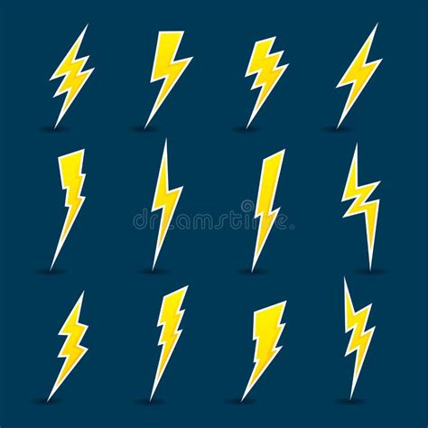 Yellow Lightning Bolt Vector Set Stock Vector - Illustration of interface, arrow: 119241138