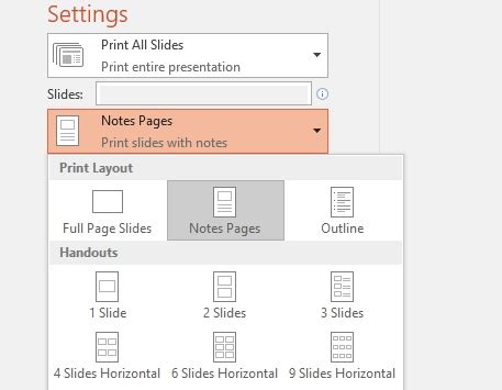 Print slides with or without speaker notes - PowerPoint