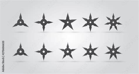 Various types of vector ninja throwing stars Stock Vector | Adobe Stock