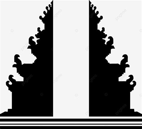 Bali Island Silhouette PNG Images, Gapura Bali, Gapura, Gapurabali, Baligapura PNG Image For ...