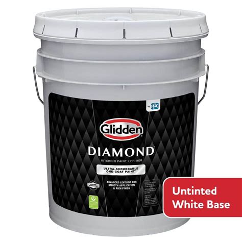 Glidden Diamond 5 Gal. Pure White Satin Interior Paint and Primer PPG53 ...