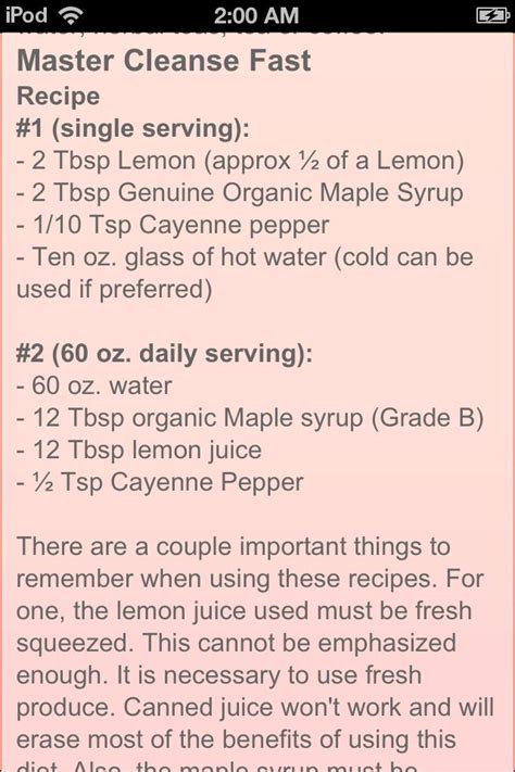 Master Cleanse Lemonade Diet Recipe - Recipe Reference