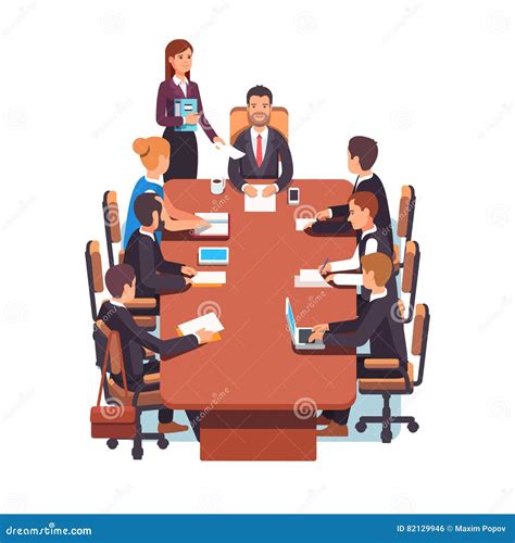 Meeting Room Setup Layout Configuration T Shape Isometric Style Cartoon ...