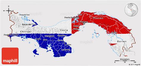 Flag 3D Map of Panama