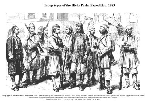 Hicks expedition troop types. Left to right, Albanian Bashi Bazouk (Infantry), Kurd (Cavalry ...