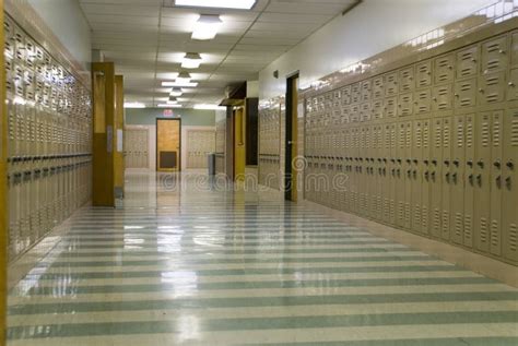 Empty High School Hallway