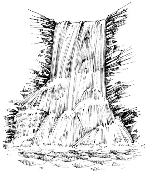 Waterfalls - Majestic Cliffs and River Grayscale Landscapes, Nature Sk – Rachel Mintz Coloring Books