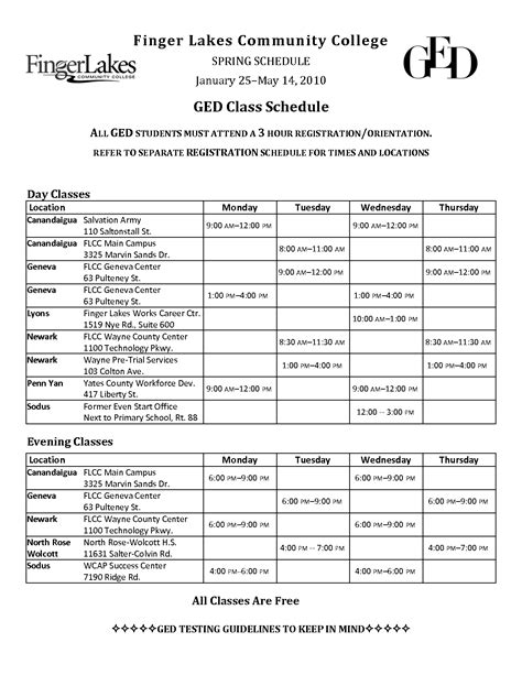 Weekly Class Schedule Template Pdf - PDF Template