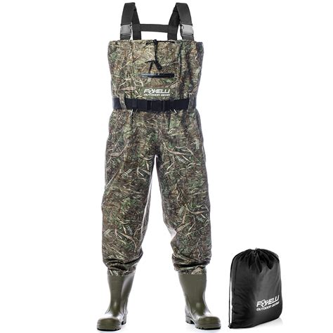 Buy Foxelli Nylon Chest Waders – Camo Fishing Waders for Men with Boots ...